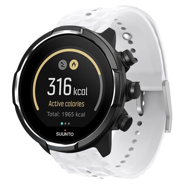 Silikoninen kellon ranneke Suunto-kelloon White Suunto 9 White