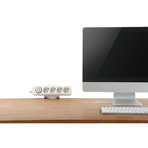 OFFICE Clamp-on power strip holder for desks, white