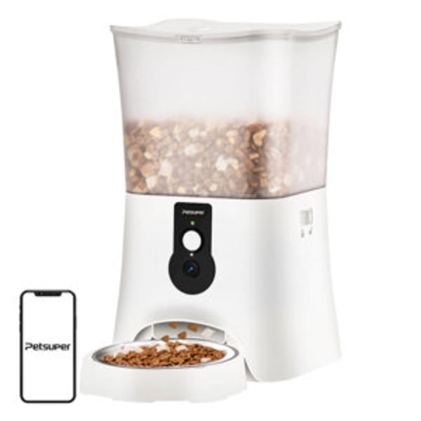 Smart matautomat med kamera Petsuper PF01-2 WiFi 5L (vit)