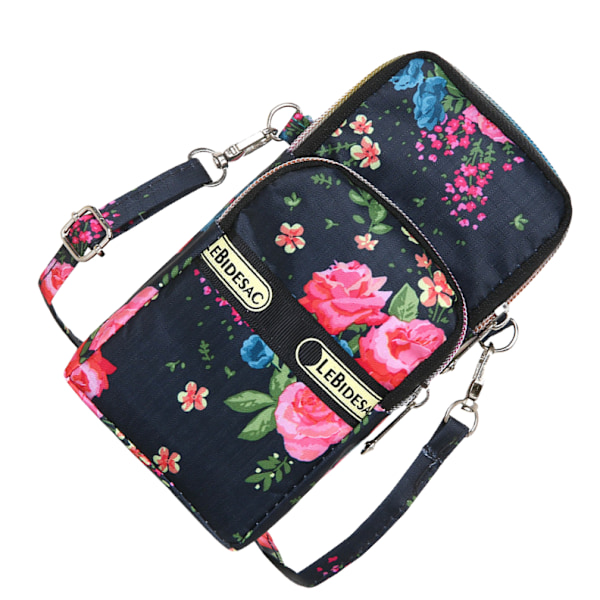 Stilfuld crossbody-telefontaske til kvinder med blomsterdesign