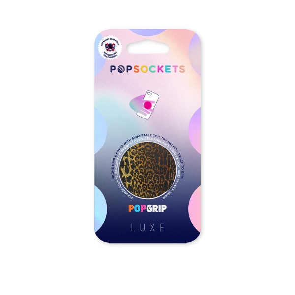 POPSOCKETS Embossed Metal Leopard Avtagbart Grip med Ställfunktion LUXE