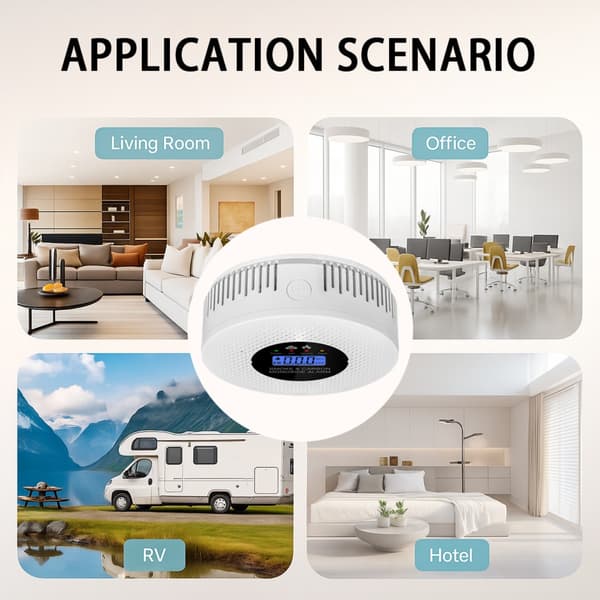 Røg- og kuliltealarm - Elektrokemisk sensor og 90dB alarm
