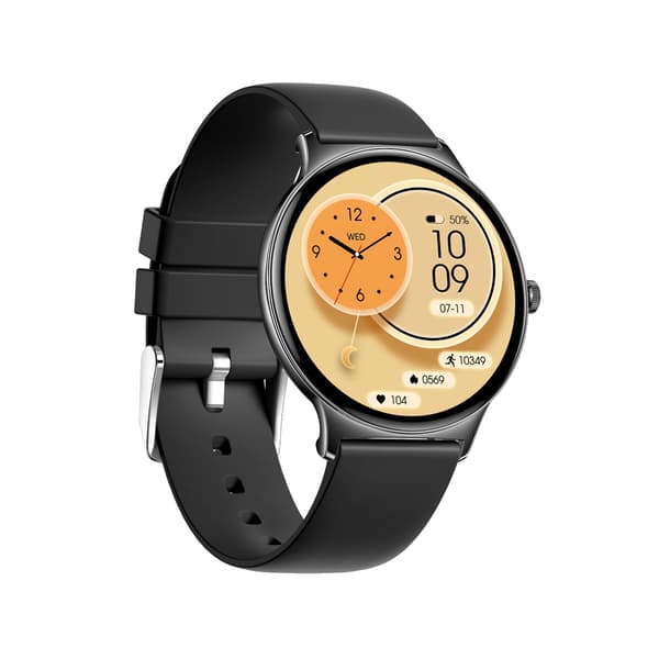 Multifunktionelt smartwatch med Bluetooth-opkald og sundhedsovervågning Sort