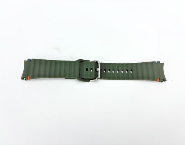 Samsung Watch 7 Wave Strap - Silverspänne (blekningsbeständig) - Armégrön