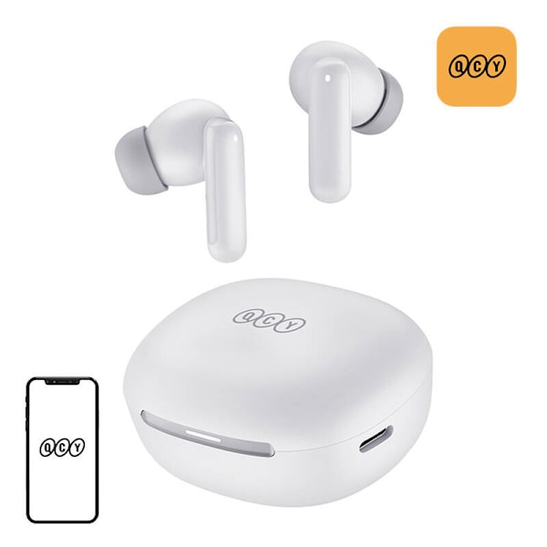 TWS QCY MeloBuds HT16 hörlurar (vita)