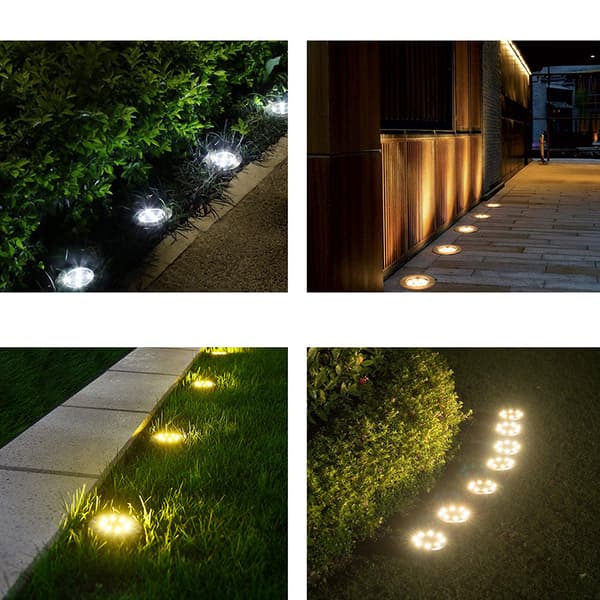 Solcellsdrivna marklampor - LED Silverram Warm white lights 8 Warm white lights 8