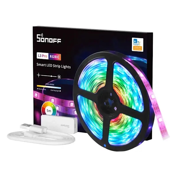 Smart WiFi RGBIC LED-ljusremsa Sonoff L3 Pro 5m