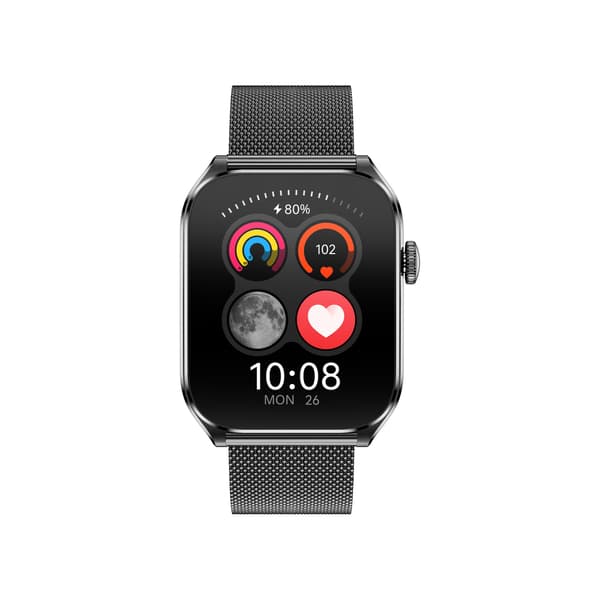 Multifunktionell Smartwatch med AMOLED-skärm, Bluetooth-samtal och Hälsoövervakning Black Black
