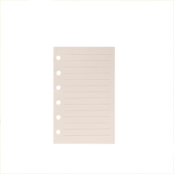 5-pak notesbogs løsbladsrefill A7 linjeret 6-hullers 50 ark 100 g - universelle linjerede sider
