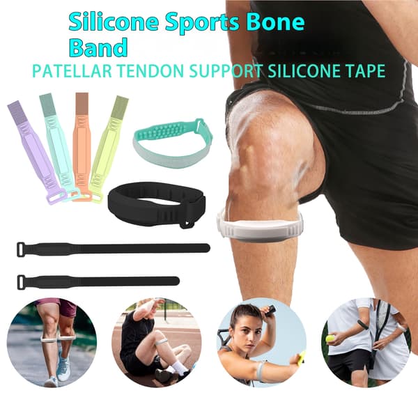 Silikonsportrem Knästöd för Träning Black Black