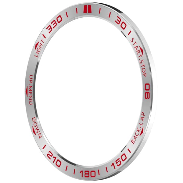Premium Garmin Tactix 8 51mm AMOLED Bezel - Silver & Red Accent