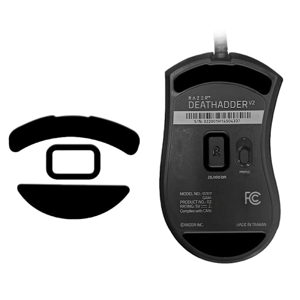 PTFE Black Ice Musefødder Skøjter Udskiftning til Razer Viper V2 - 1 Ark
