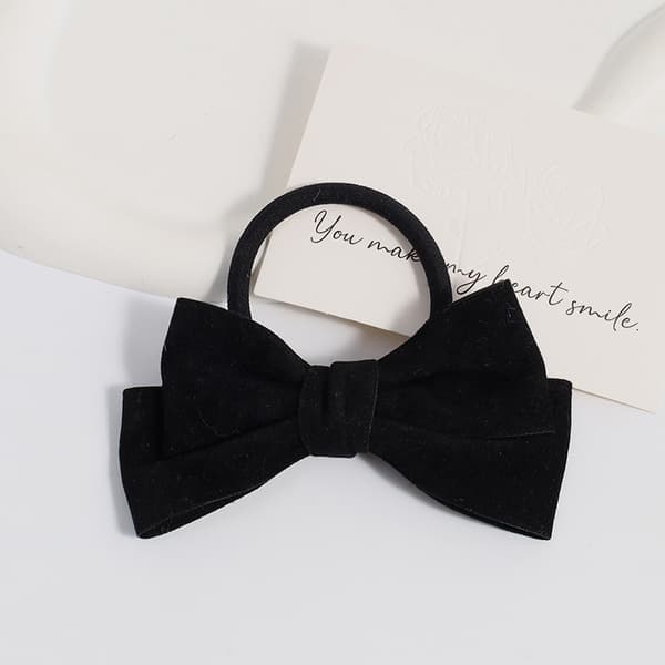 Chic Bowknot Hårelastikker - Sæt med 2 alsidige hårtilbehør Black Black