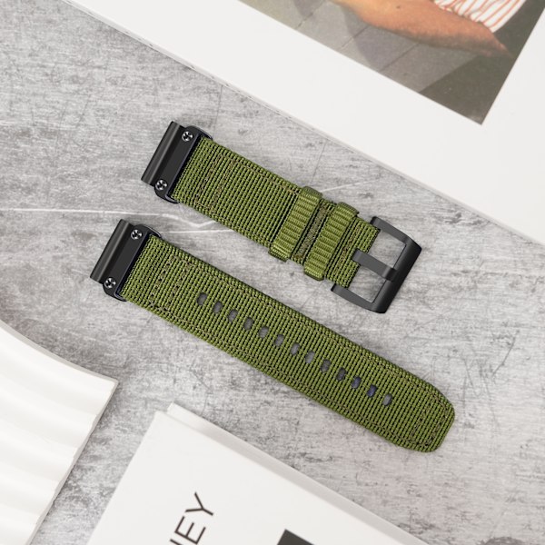Snabbfäste Väv Nylon Canvas Klockarmband för Garmin 22 mm