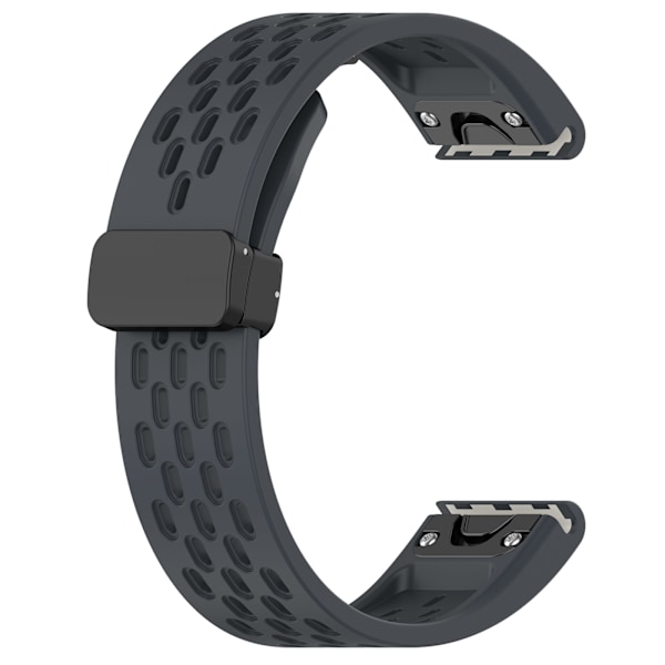 Garmin kompatibel 22MM åndbar silikone urrem - hvid Grå