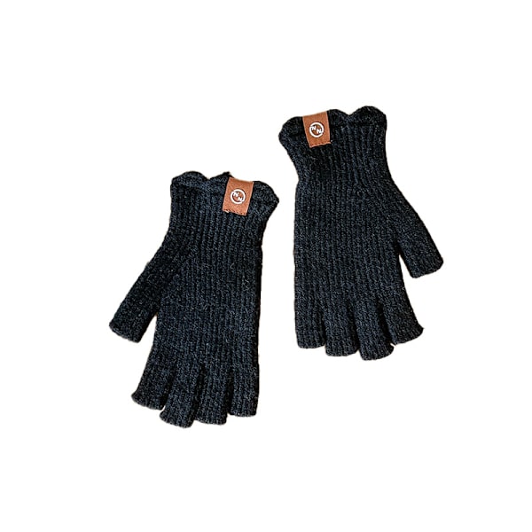 Stickade handskar - Lace Half Finger Svart