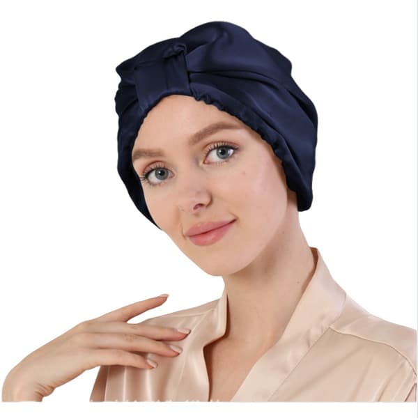 Sömnmössa i 100 % siden för hårvård NavyBlue NavyBlue