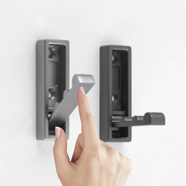 Foldbar firkantet krog - mat sort - 2 pakke