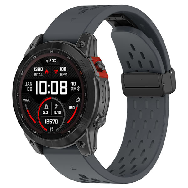 Klockarmband i Silikon för Garmin 22 mm - Vit Grå
