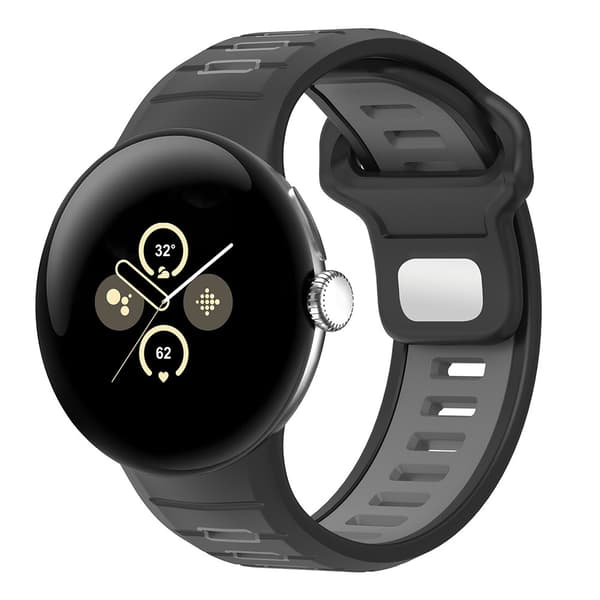 45mm silikoniurheiluranneke Google Pixel Watch 3:lle Grey Grey