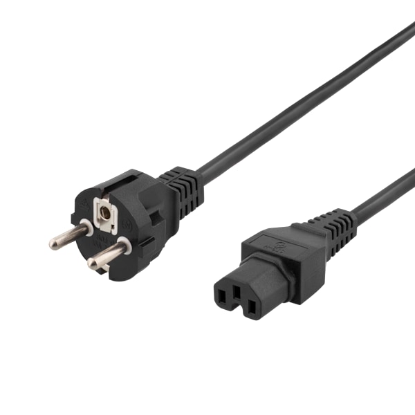 3m earthed device/extension cable, straight IEC 60320 C15