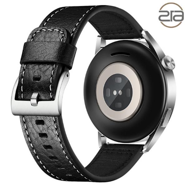 Armband i äkta läder för Samsung Galaxy Watch 4 Svart 22 mm