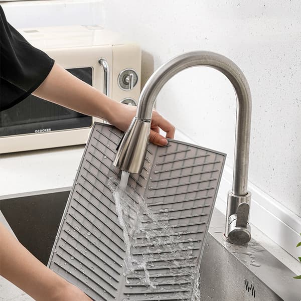 Silikone afdrypningsmåtte til køkkenbordet Grey Grey