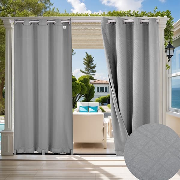 Vattentät präglad utomhusgardin LightGrey S LightGrey S