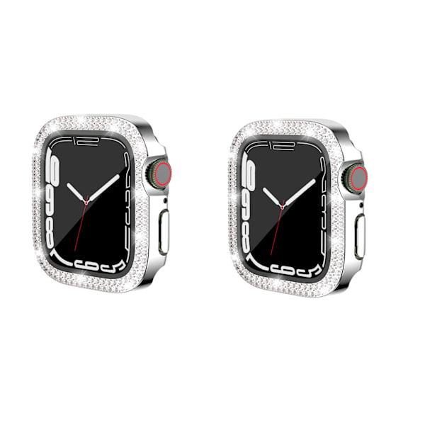2-pack fodral med skärmskydd för Apple Watch iWatch 3 silver 41 mm