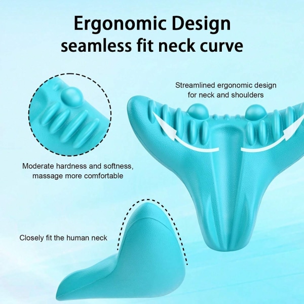 Nakke- og skulderafslapper, nakkestrækker, cervikal trækanordning Blå