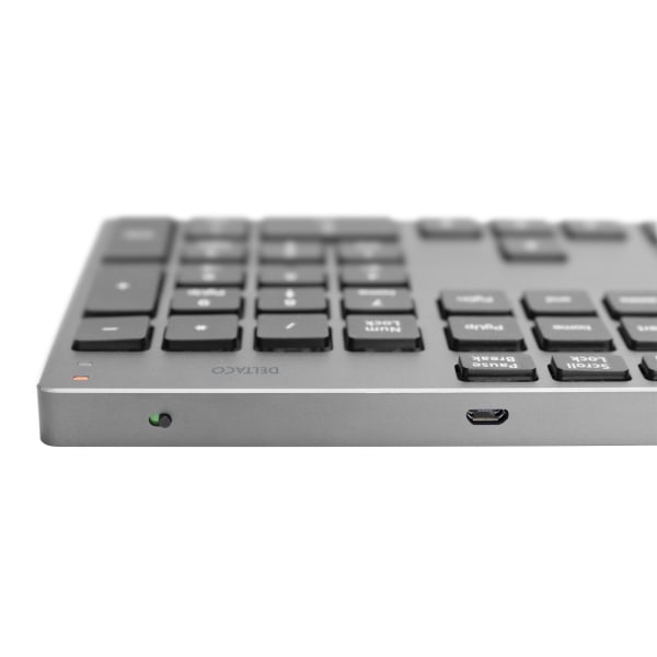 Wireless slim office keyboard 2.4 GHz USB receiver aluminium