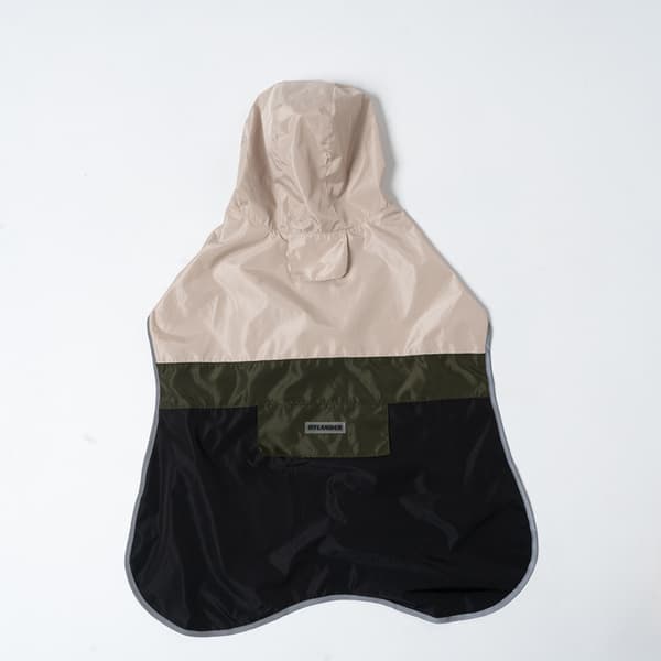 Forårs vandtæt og vindtæt regnfrakke til store hunde med farveblokdesign og polyester S S