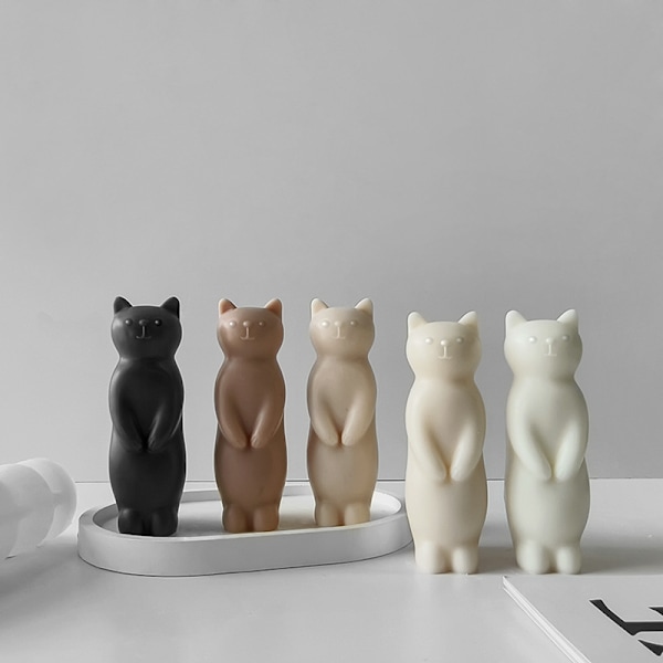 Silikonform för gipsfigurer, söt katt