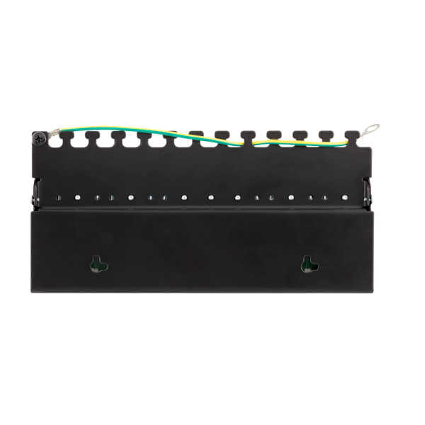 Patch Panel, 12xRJ45, Cat6a, wall-mountable, metal, black