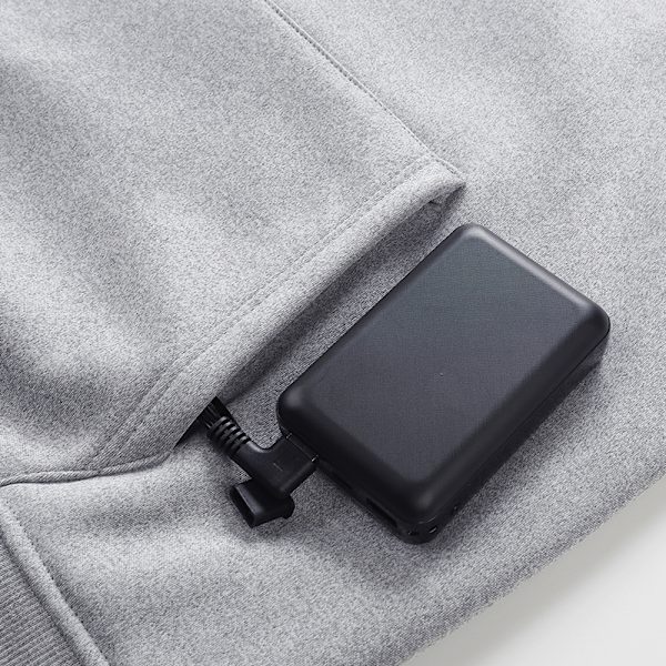 Uppvärmd huvtröja med 5 Värmezoner Grå 3XL