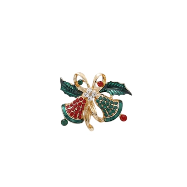 Brosch med julmotiv Flerfärgad