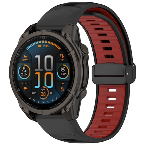 Urrem til Garmin Smartwatch Sort+rød 22 mm
