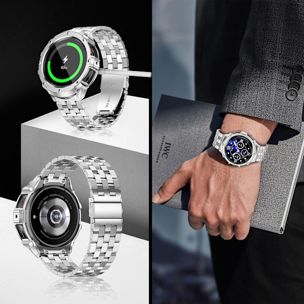 Klockarmband i rostfritt stål för Samsung Watch 5 Pro Silver