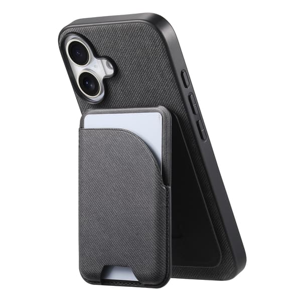 Kortholder Stand Case til Kompatibel med Samsung S24/S25 - Sort TPU+PU
