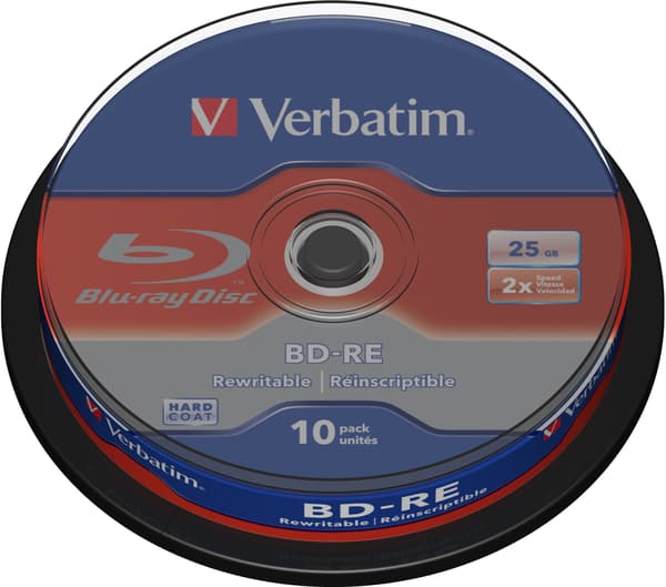 BD-RE SL, 2x, 25GB/200min, 10-pack spindel, Hard Coat, MABL