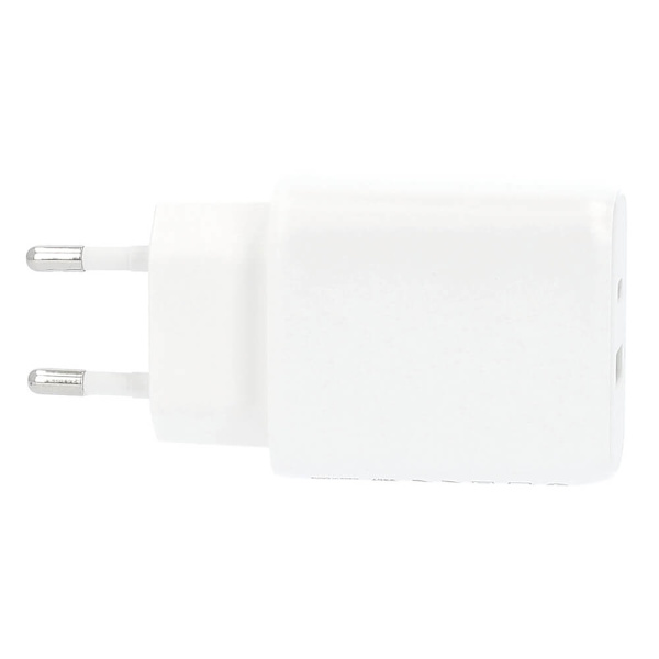 Laddare 220V 1xUSB-C + 1xUSB-A PD/PPS 25W + 18W QC Vit