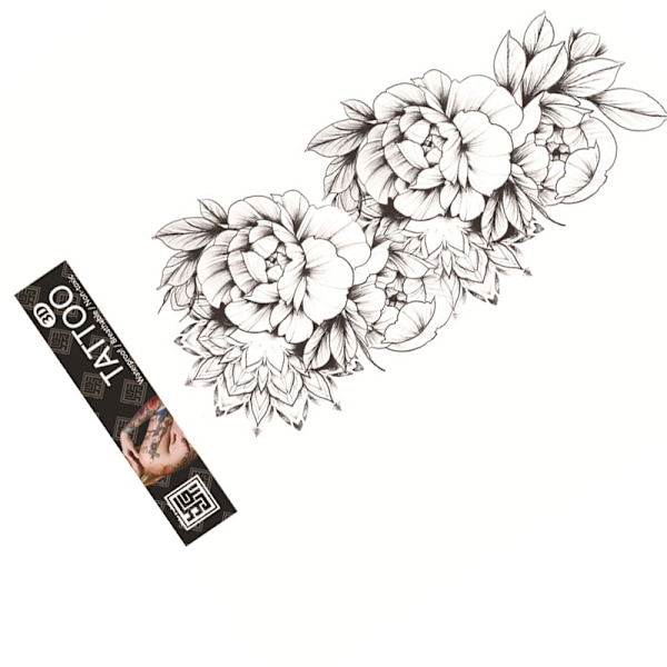 Vattentät Tillfällig Tatuering - Blommig Design model 2
