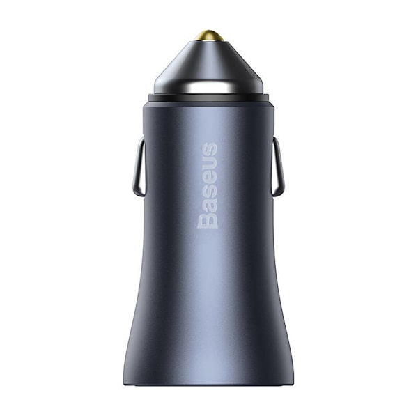 Ładowarka samochodowa Baseus Golden Contactor Pro, USB + USB-C, QC4.0+, PD, SCP, 40W (szara) + USB-kabel till USB-C 1m (