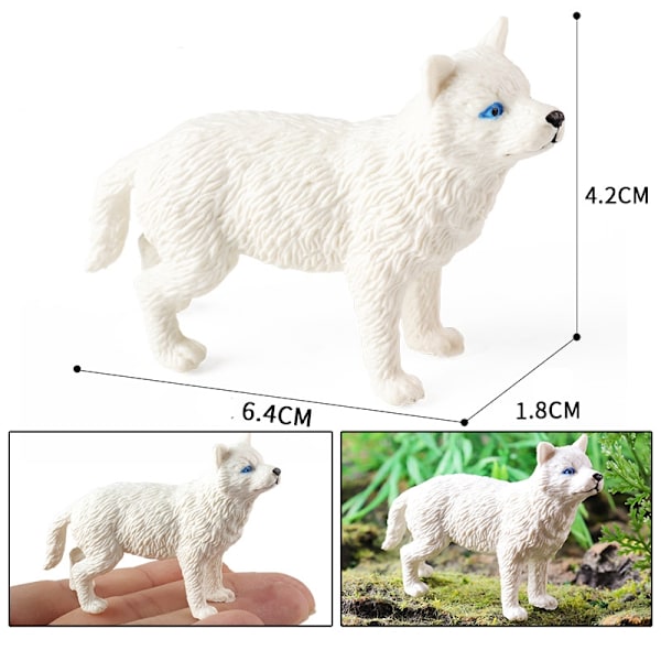 Realistisk Wolf Figure Sæt med 4 stykker Sneulv