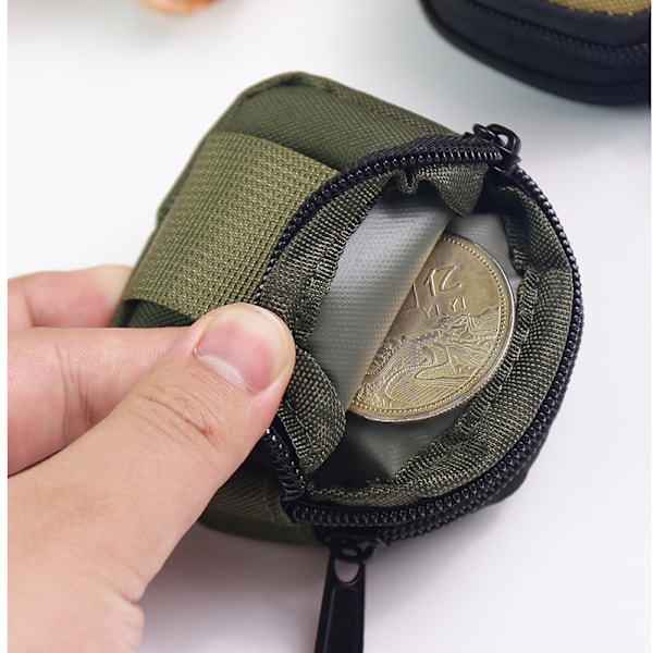 Canvas Bluetooth Øretelefon Etui - Kompakt Camouflage Pose Grøn