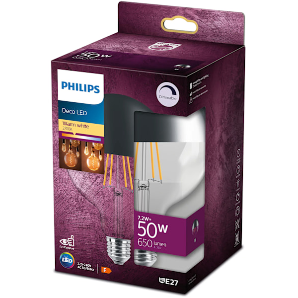 LED E27 G120 Filament Toppförspeglad Dimbar 50W 650lm