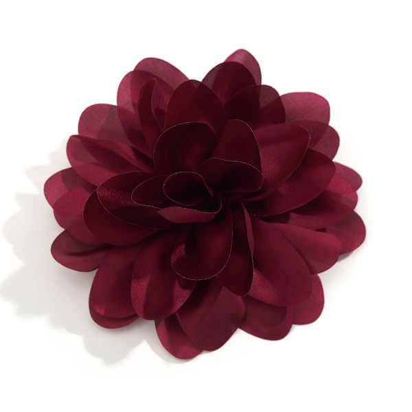 Brosch med satinblomma Mörkblå