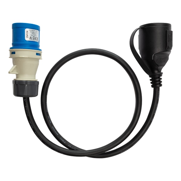 Earthed adapter cable, 1-phase CEE-Schuko IP44 230V 16A 1m