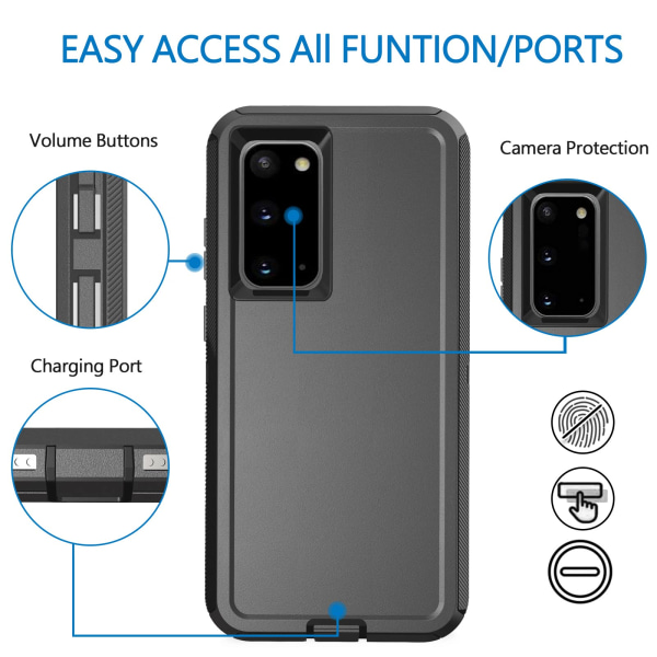 Telefonetui faldsikkert, støvtæt, liv vandafvisende Samsung S9 Plus Sort