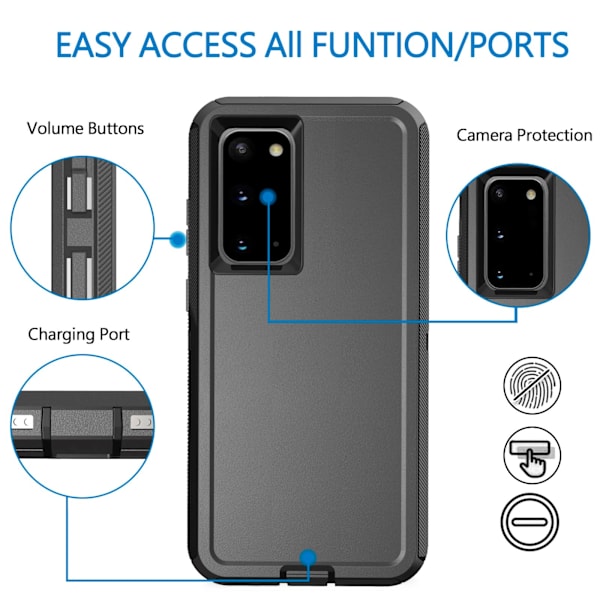 Telefonfodral droppsäkert, dammsäkert, vattentåligt Samsung S9 Plus Svart